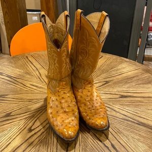 Justin ostrich full quill cowboy boots